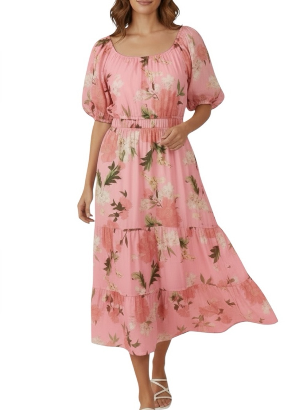 Vineyard Vines Kentucky Derby Churchill Floral Smocked Tiered Silk Blend Dress M